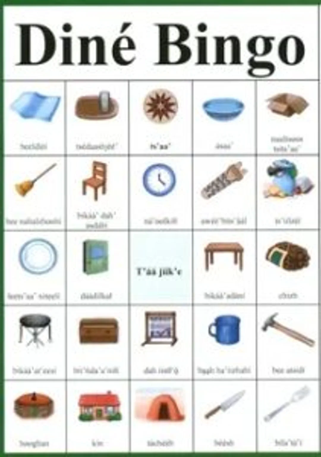 Diné Family Bingo