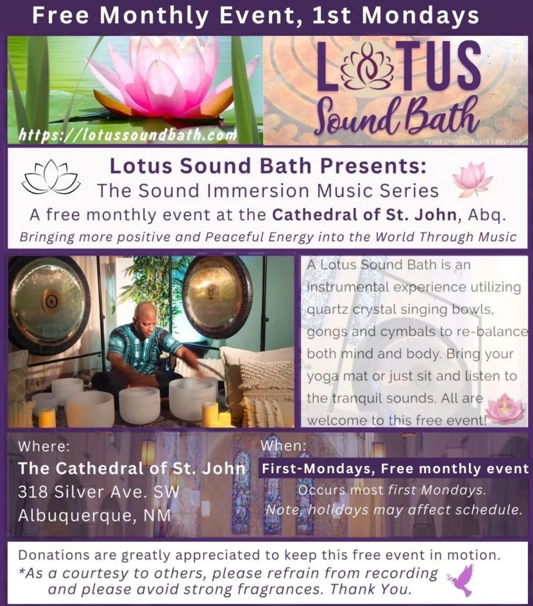 Free Monthly Sound Bath at The Cathedral of St. John – First Mondays